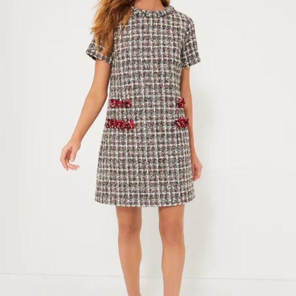 Tuckernuck Tweed Mini Dress - Red, Black, White - Picture 2 of 12